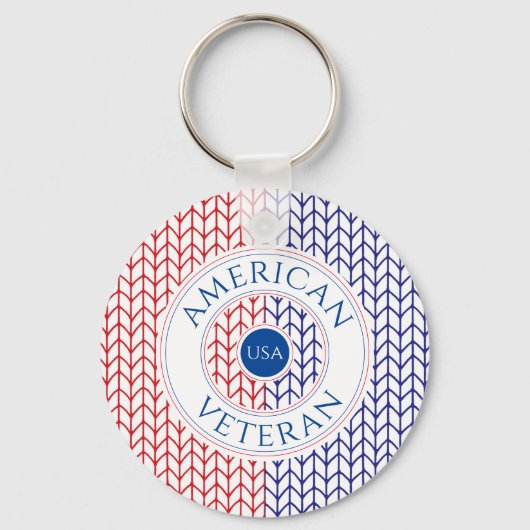 アメリカ退役軍人 アルミ製サークルキーチェーン キーホルダー (正面)