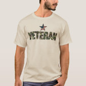 アメリカ退役軍人 カモフラージュ テキスト Tシャツ (正面)