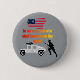 アメリカ退役軍人 グレー 缶バッジ
