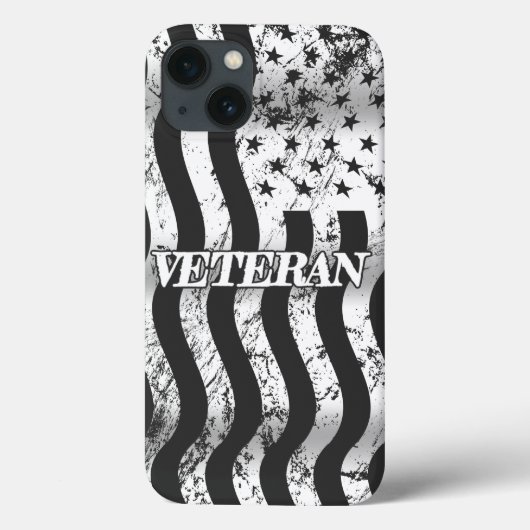 アメリカ退役軍人 - 白いヴィンテージ 縦デザイン Case-Mate iPhoneケース (裏面)