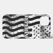 アメリカ退役軍人 - 白いヴィンテージ 縦デザイン Case-Mate iPhoneケース (裏面 (横))