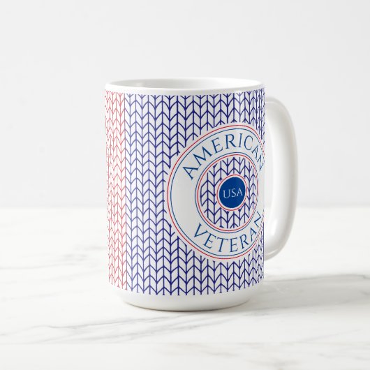 アメリカ退役軍人 白い背の高いマグカップ コーヒーマグカップ (正面右)