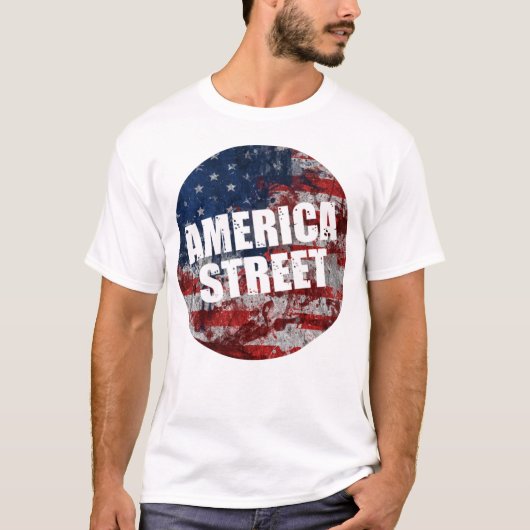 アメリカ通りホワイトTシャツ Tシャツ (正面)