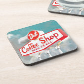 アメリカ道端 |コーヒーショップの看板 コースター (左側)
