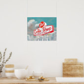 アメリカ道端 |コーヒーショップの看板 ポスター (キッチン)