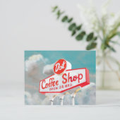 アメリカ道端 |コーヒーショップの看板 ポストカード (スタンド正面)