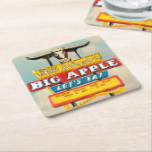 アメリカ道端 |レストランの看板 スクエアペーパーコースター (アングル)