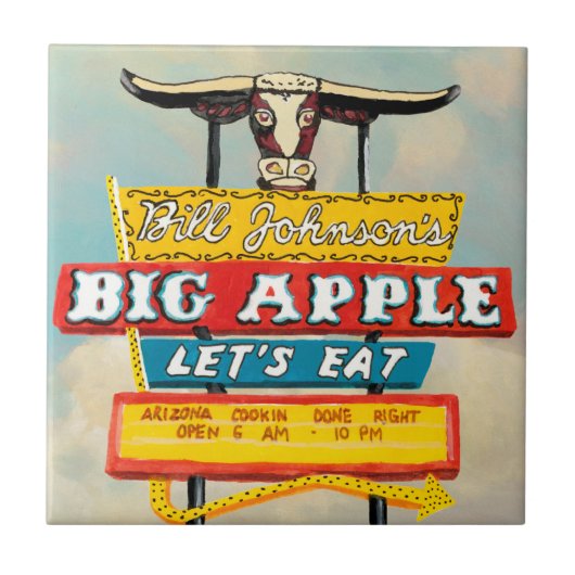 アメリカ道端 |レストランの看板 タイル (正面)