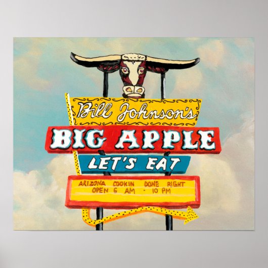アメリカ道端 |レストランの看板 ポスター (正面)