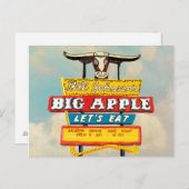 アメリカ道端 |レストランの看板 ポストカード (正面/裏面)