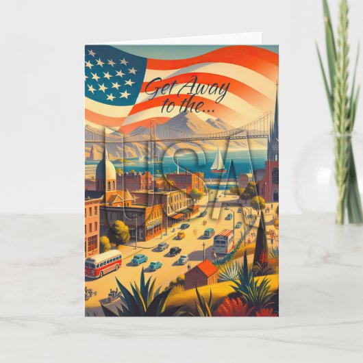 アメリカ遠くにに行く カード (正面)