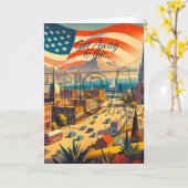 アメリカ遠くにに行く カード (黄色い花)