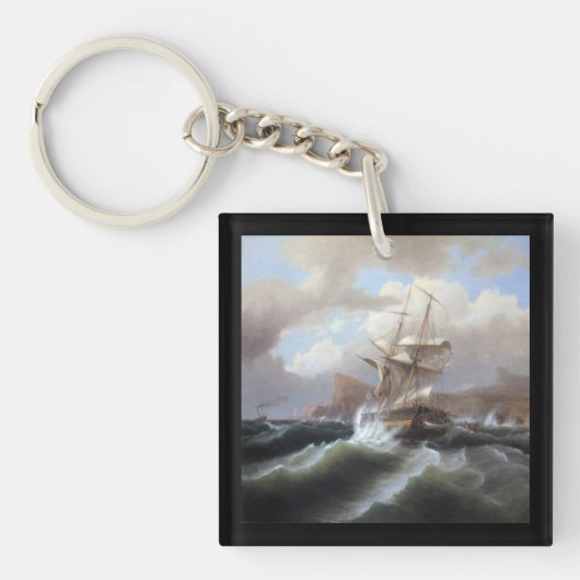 アメリカ遭難船1841年 キーホルダー (正面)