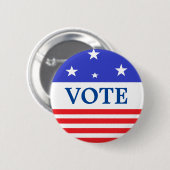 アメリカ選挙のスターとストライプへの投票 缶バッジ (正面&裏面)