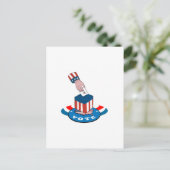 アメリカ選挙投票投票投票箱レトロ ポストカード (スタンド正面)