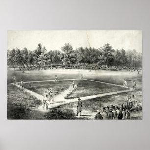 アメリカ野球のナショナルゲーム – 1866 ポスター