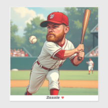 「アメリカ野球の風刺画イラストレーション