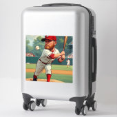 「アメリカ野球の風刺画イラストレーション シール (スーツケース)