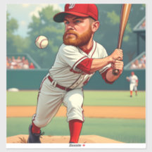 「アメリカ野球の風刺画イラストレーション