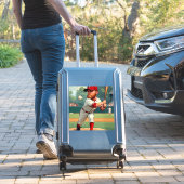 「アメリカ野球の風刺画イラストレーション シール (スーツケースインサイチュ)