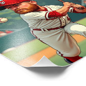 「アメリカ野球の風刺画イラストレーション フォトプリント            (角)