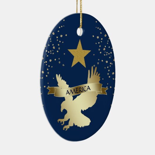 アメリカ金ゴールドスターイーグル セラミックオーナメント (右)