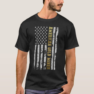 アメリカ金ゴールド鉱夫の黄金の米国国旗1 Tシャツ