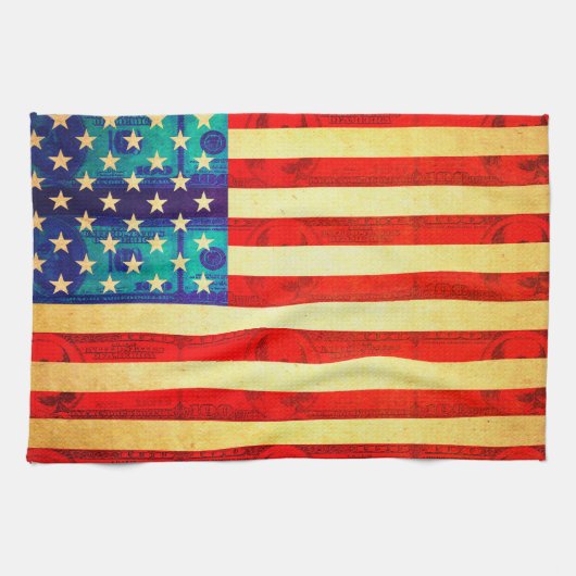 アメリカ金国旗 キッチンタオル (横)