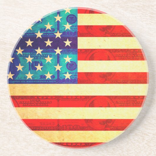 アメリカ金国旗 コースター (正面)