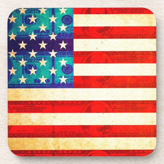 アメリカ金国旗 コースター (正面)