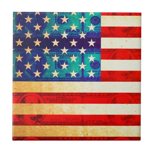 アメリカ金国旗 タイル (正面)