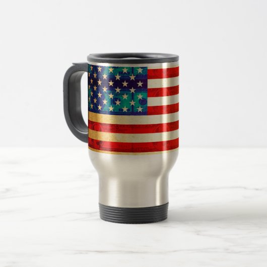 アメリカ金国旗 トラベルマグ (正面左)