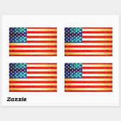 アメリカ金国旗 長方形シール (シート)