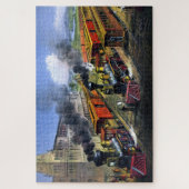 アメリカ鉄道列車離れシーンのジャンクション ジグソーパズル (縦)