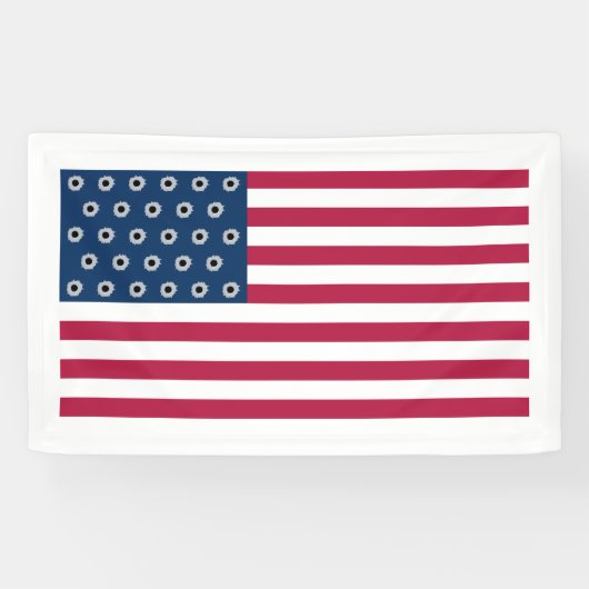 アメリカ銃撃フラグバナー 横断幕 (横)