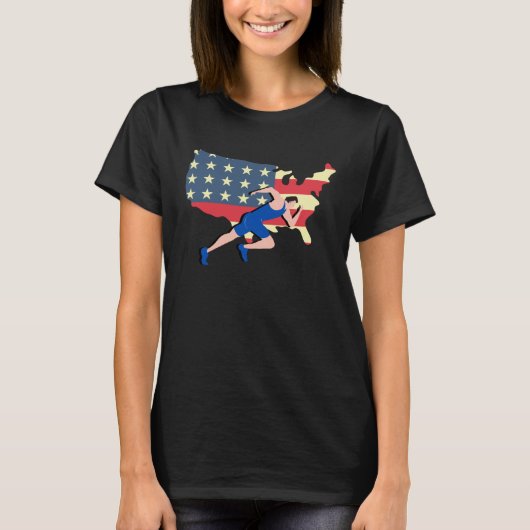 アメリカ陸上オリンピックUSAアスリート Tシャツ (正面)
