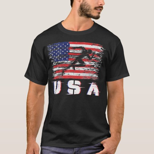 アメリカ陸上競技大会アメリカ人男性女性キ Tシャツ (正面)