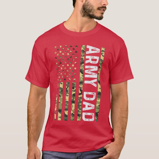 アメリカ陸軍の父を誇りに思う USA アメリカ国旗 父の日ギフト Tシャツ (正面)