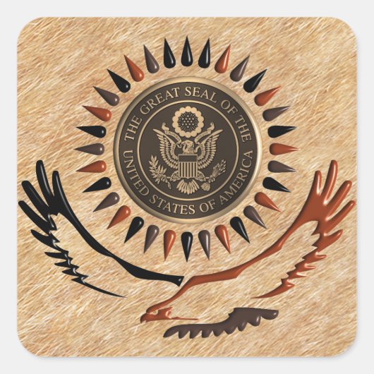 アメリカ青銅製シールイーグル スクエアシール (正面)