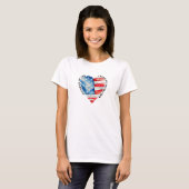 アメリカ革命の娘ウォーターカラー Tシャツ (正面フル)