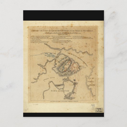 アメリカ革命バンカーヒルの戦い1775 ポストカード (正面)