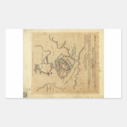 アメリカ革命バンカーヒルの戦い1775 長方形シール (正面)