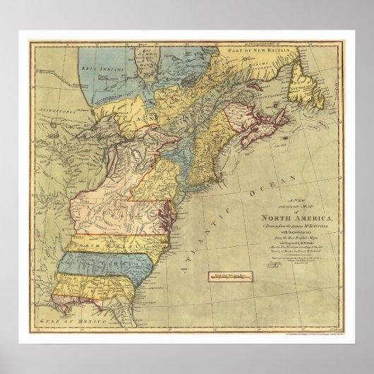 アメリカ革命地図1771 ポスター (正面)