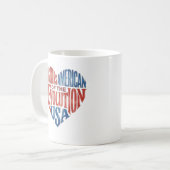 アメリカ革命娘連合 USA ハート コーヒーマグカップ (正面左)