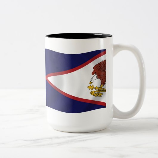 アメリカ領サモアの国旗マグカップ ツートーンマグカップ (右)