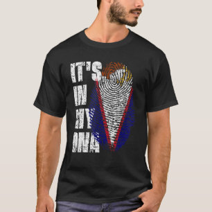アメリカ領サモアの旗 サモアン 私のDNAにある Tシャツ