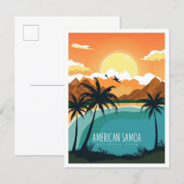 アメリカ領サモア国立公園の旅のイラスト ポストカード