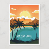 アメリカ領サモア国立公園の旅のイラスト ポストカード (正面)