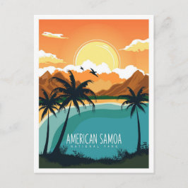 アメリカ領サモア国立公園の旅のイラスト ポストカード