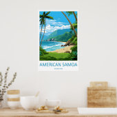 アメリカ領サモア国立公園の旅行印刷壁アート ポスター (キッチン)